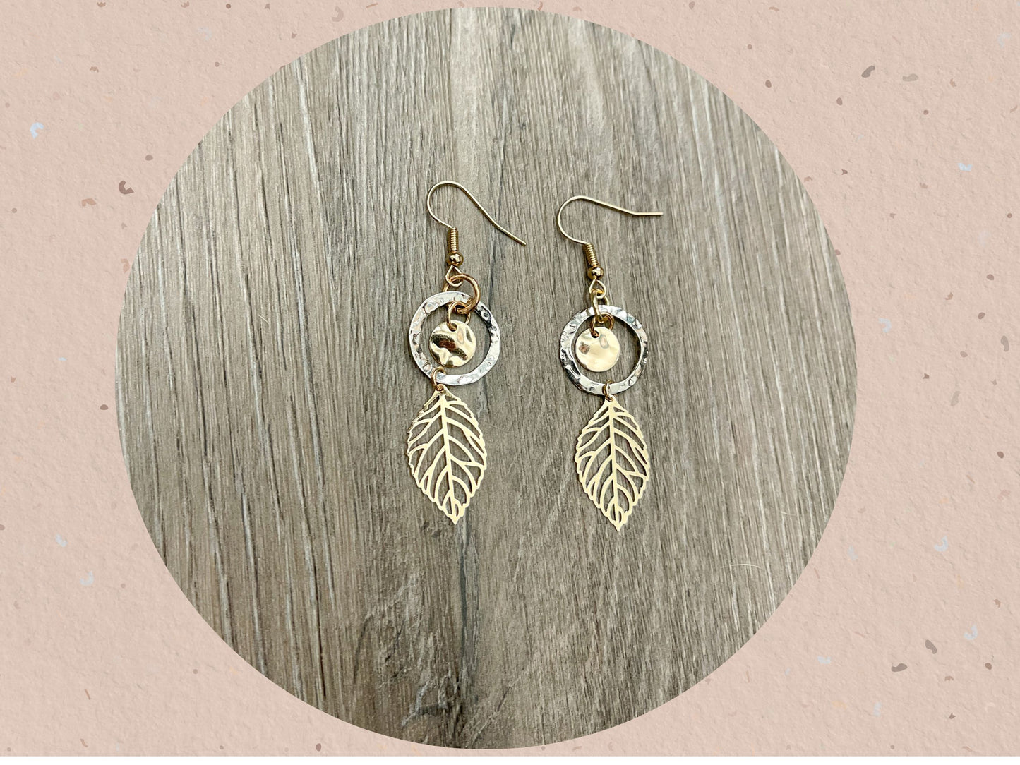 Gold and Silver Feather Earrings